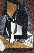 Juan Gris Bottle Cup and newspaper oil on canvas